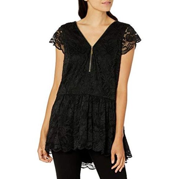 City Chic Trendy Plus Size Lace Peplum Top - Picture 2 of 3
